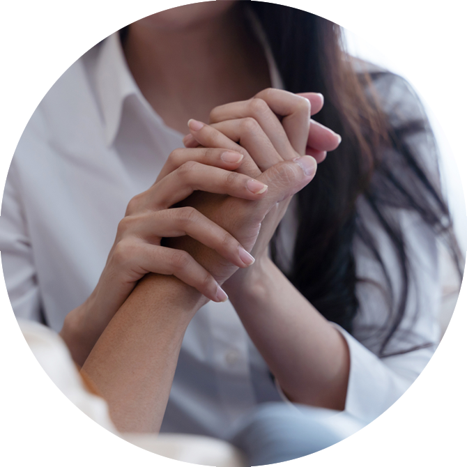 Hand holding support for Grief due to COVID-19 Mental Health Impact